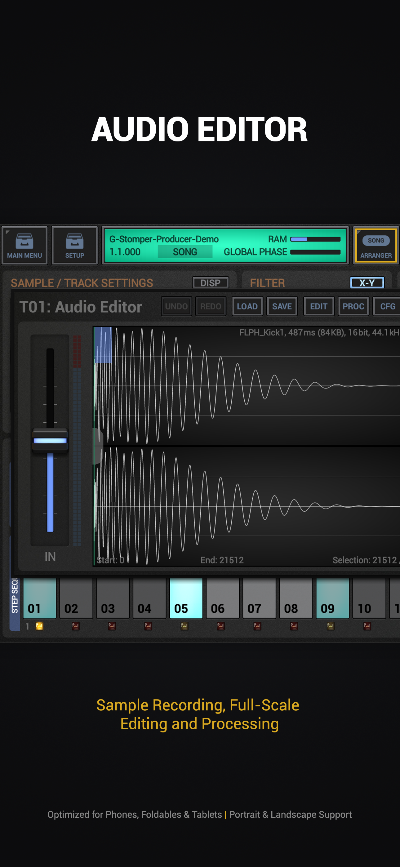 اسکرین شات 7 برنامه G-Stomper Producer Demo: DAW