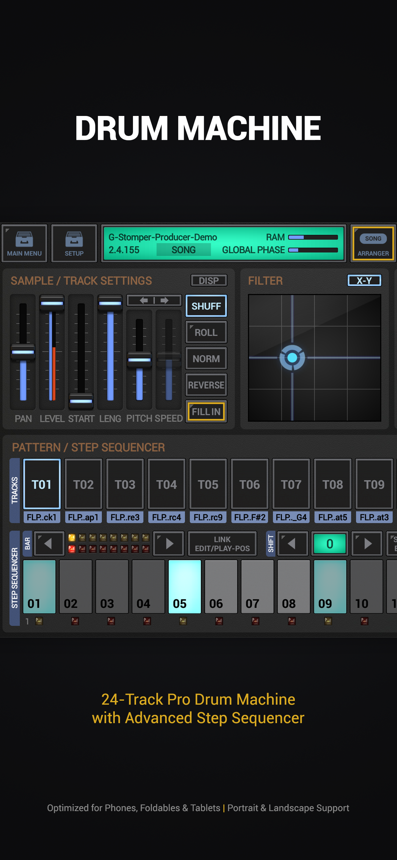 اسکرین شات 4 برنامه G-Stomper Producer Demo: DAW