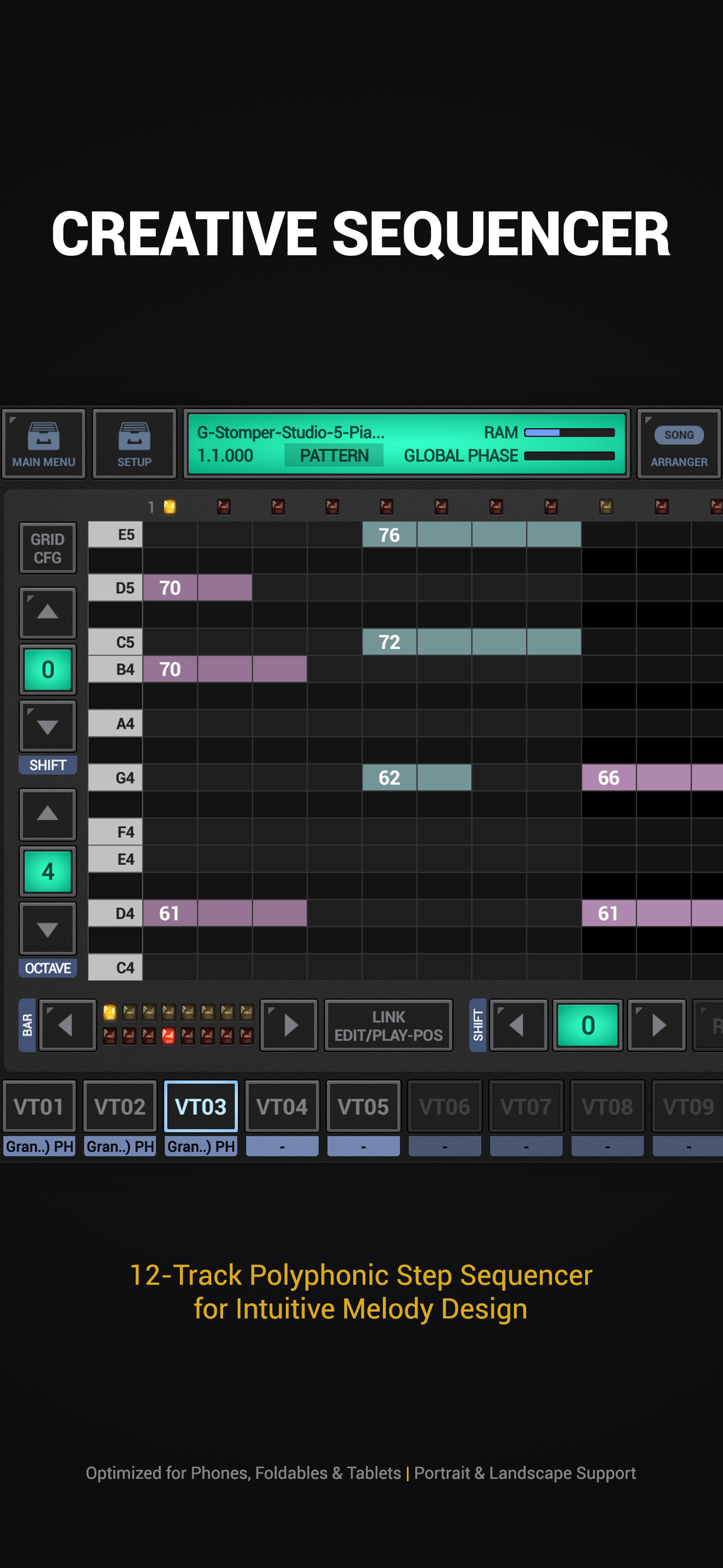 اسکرین شات 2 برنامه G-Stomper Producer Demo: DAW