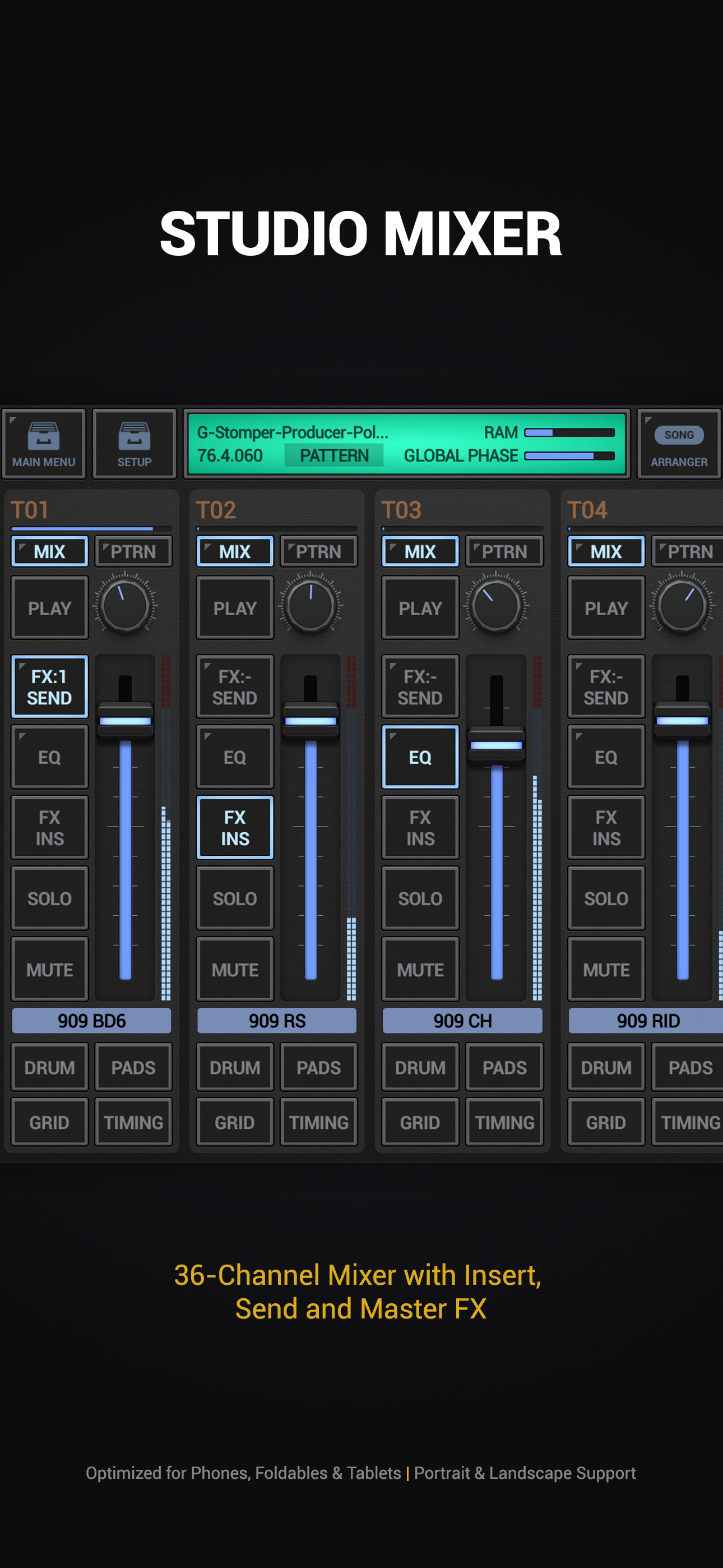 اسکرین شات 5 برنامه G-Stomper Producer Demo: DAW