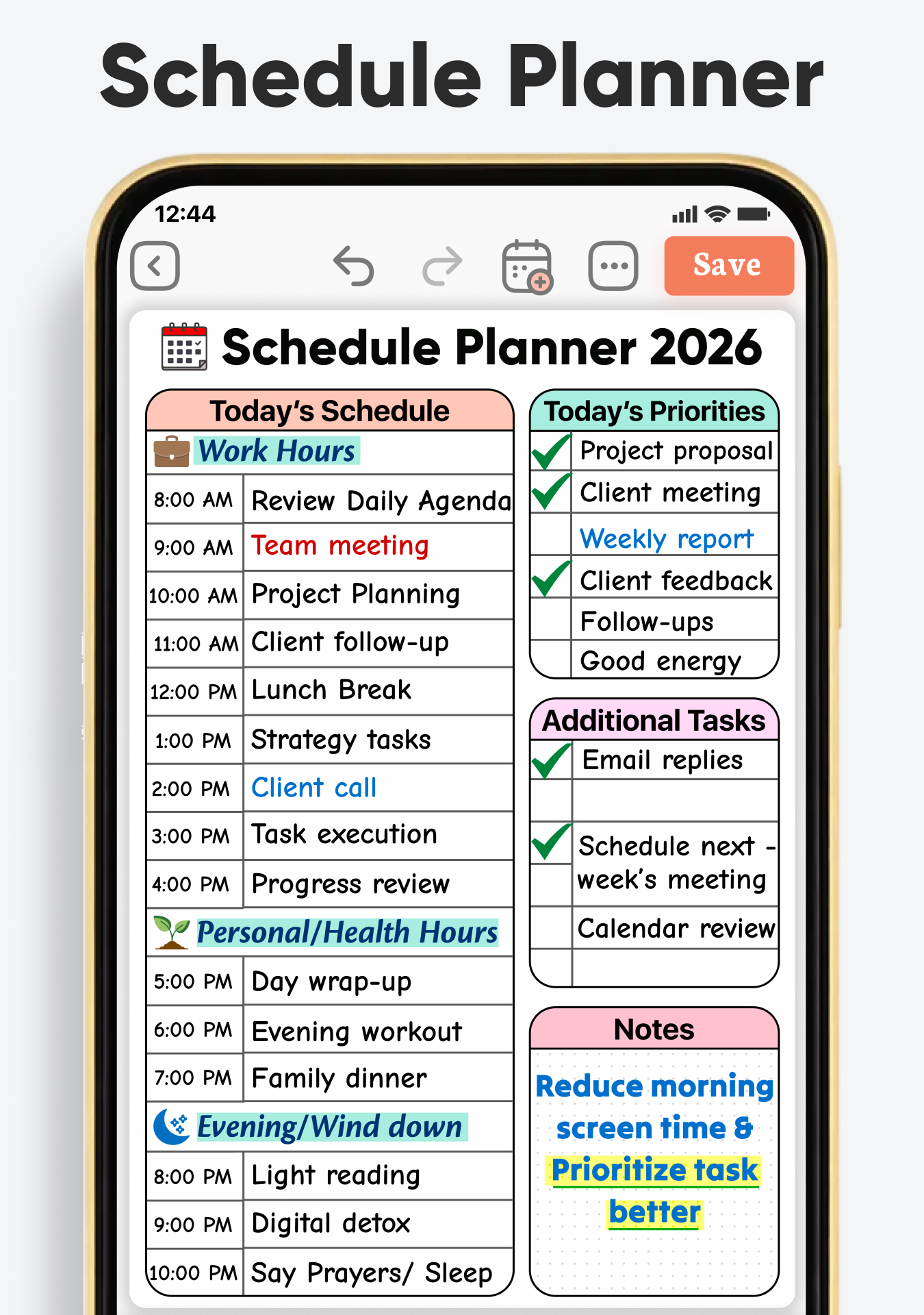 اسکرین شات 6 برنامه Daily Planner, To Do List