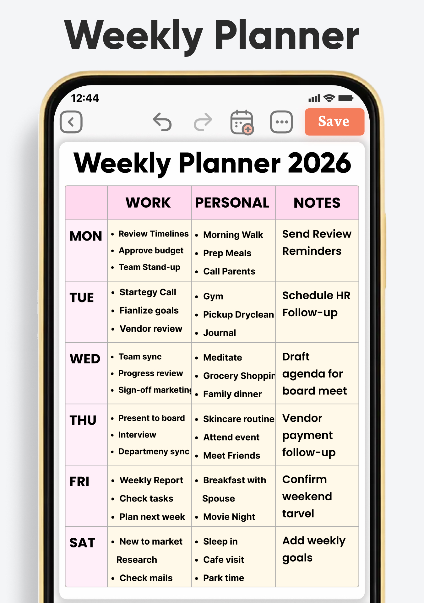 اسکرین شات 2 برنامه Daily Planner, To Do List