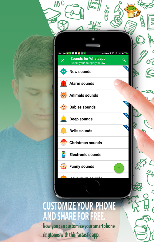 اسکرین شات 1 برنامه Sounds for WhatsApp