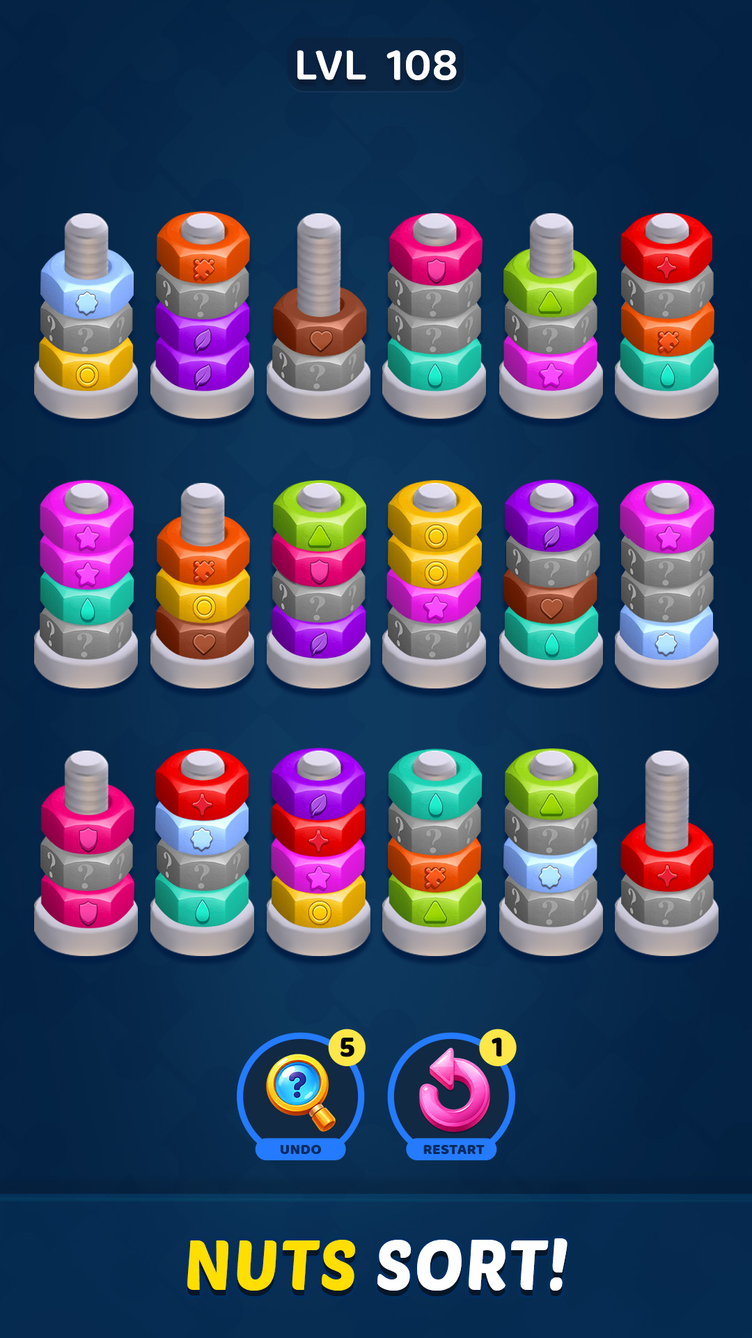 اسکرین شات 2 بازی Nuts & Bolts: Screw Sorting 3D