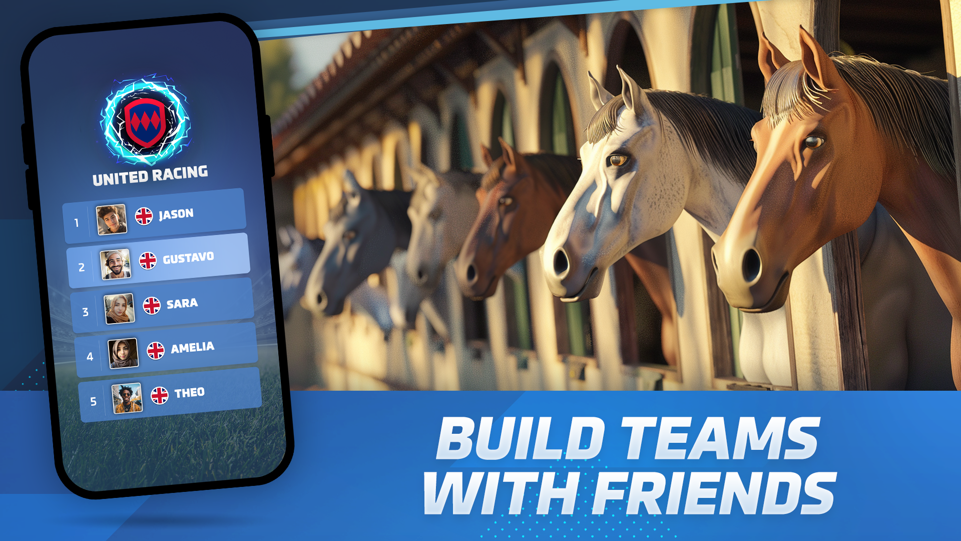 اسکرین شات 2 بازی Horse Racing Rivals: Team Game