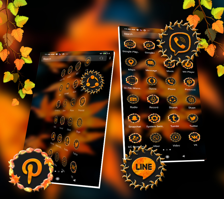 اسکرین شات 2 برنامه Autumn Launcher Theme