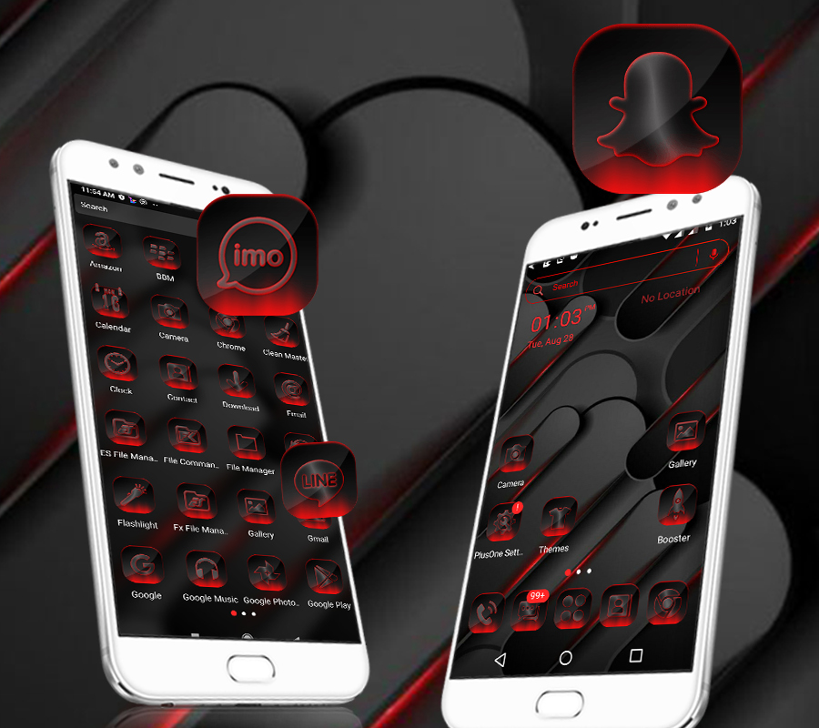 اسکرین شات 2 برنامه Cool Black Launcher Theme