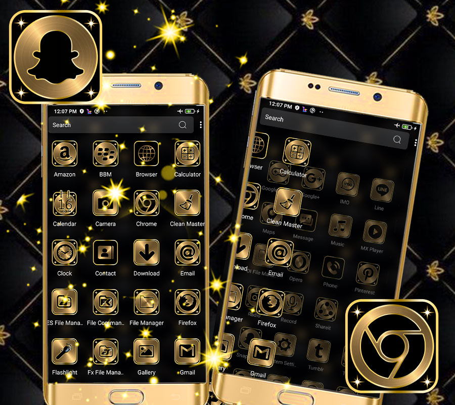 اسکرین شات 4 برنامه Gold Black Launcher Theme