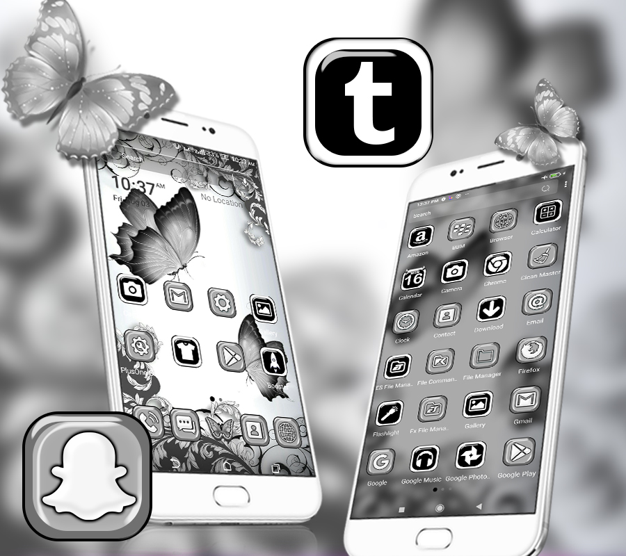 اسکرین شات 3 برنامه White Butterfly Launcher