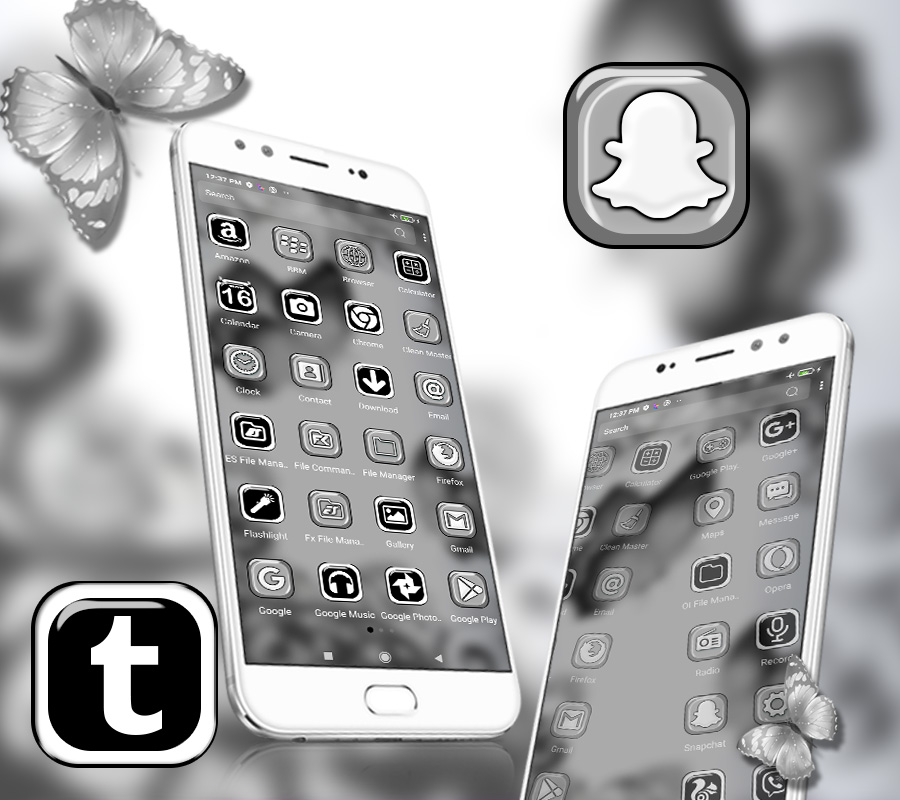 اسکرین شات 2 برنامه White Butterfly Launcher