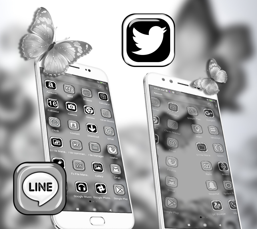 اسکرین شات 4 برنامه White Butterfly Launcher