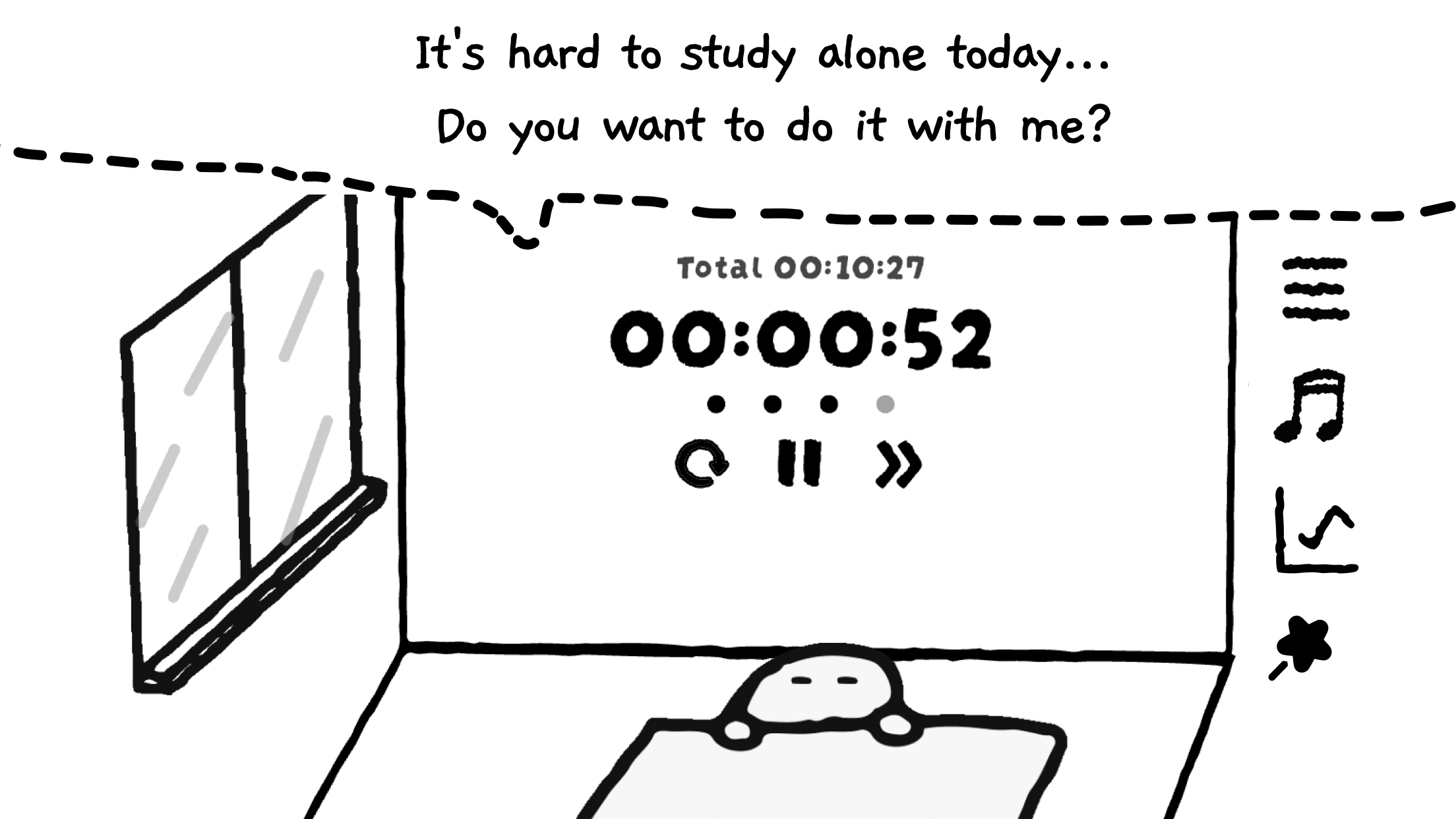 اسکرین شات 2 برنامه Study Time With Rain: Pomodoro