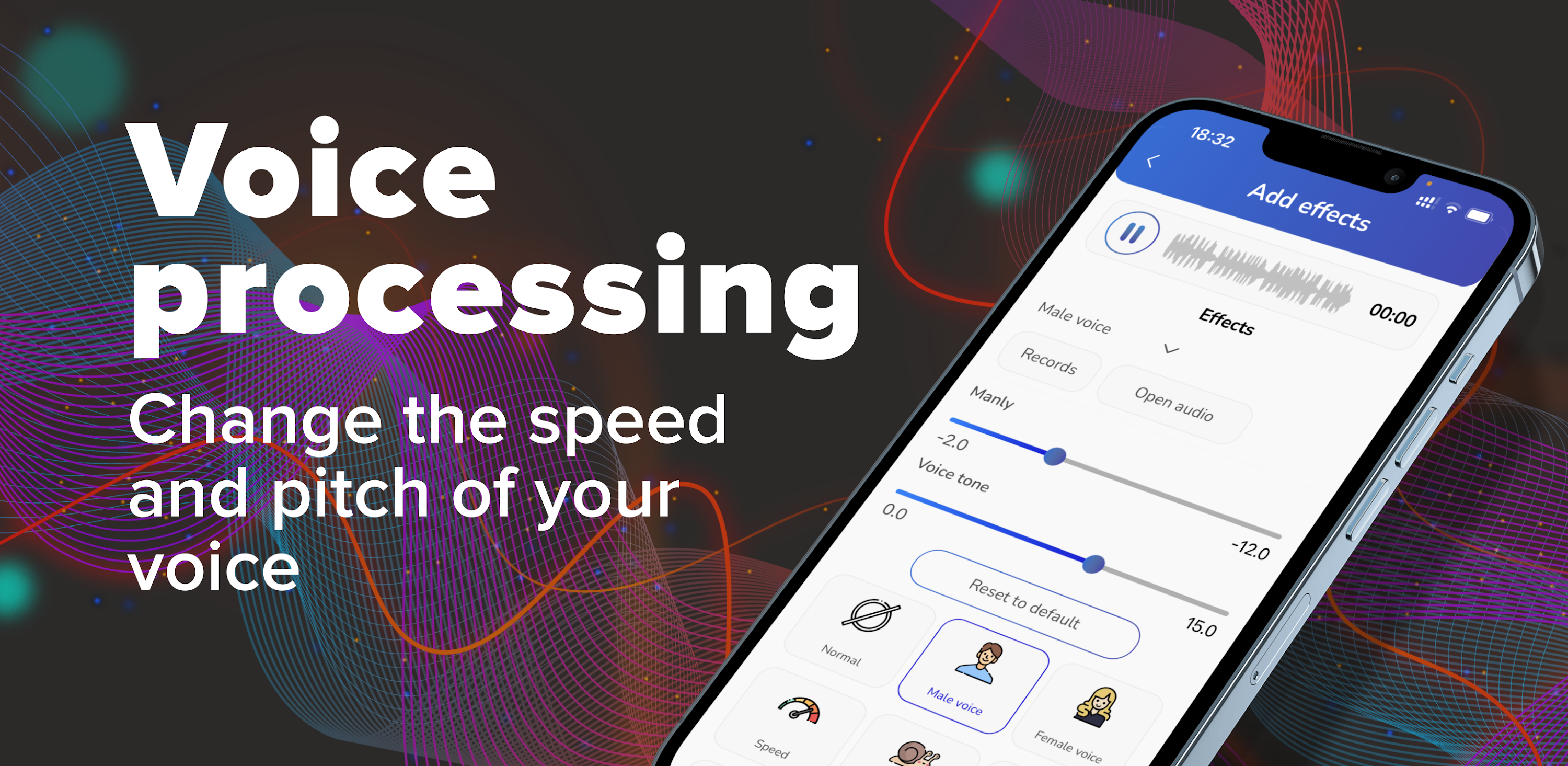 اسکرین شات 1 برنامه Voice Changer App - Auto Tuner