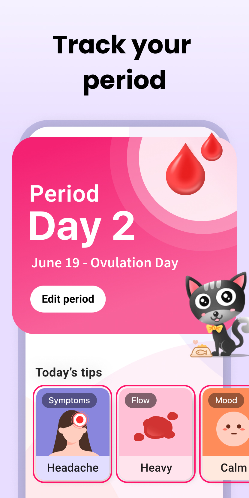 اسکرین شات 2 برنامه Period Calendar Period Tracker