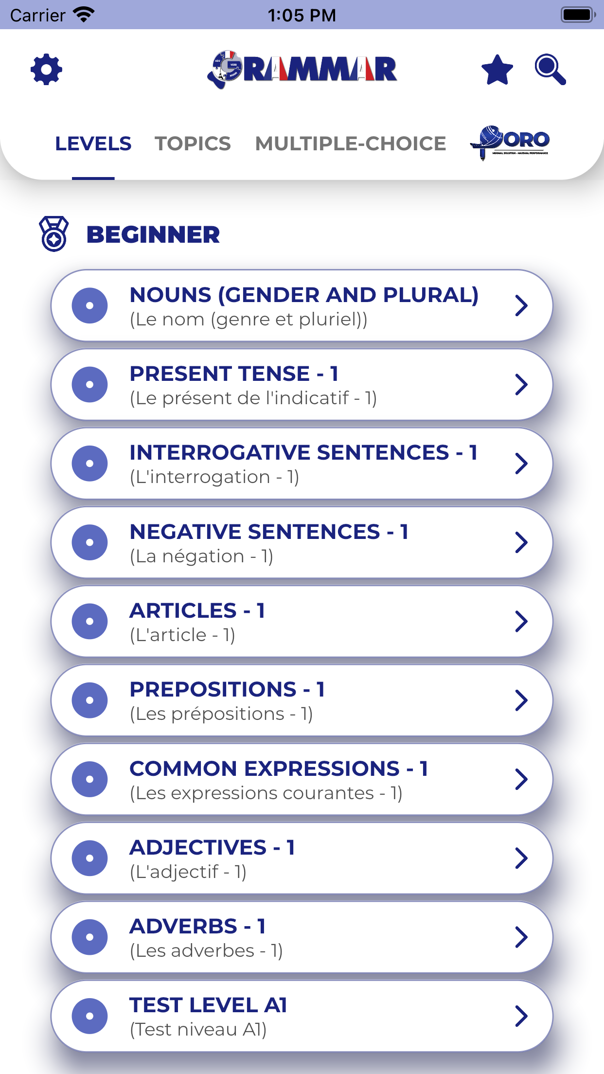 اسکرین شات 1 برنامه French GrammarーLessons・Tests