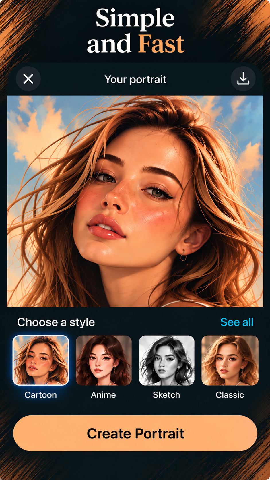 اسکرین شات 3 برنامه PortraitAI: AI Photo Portrait