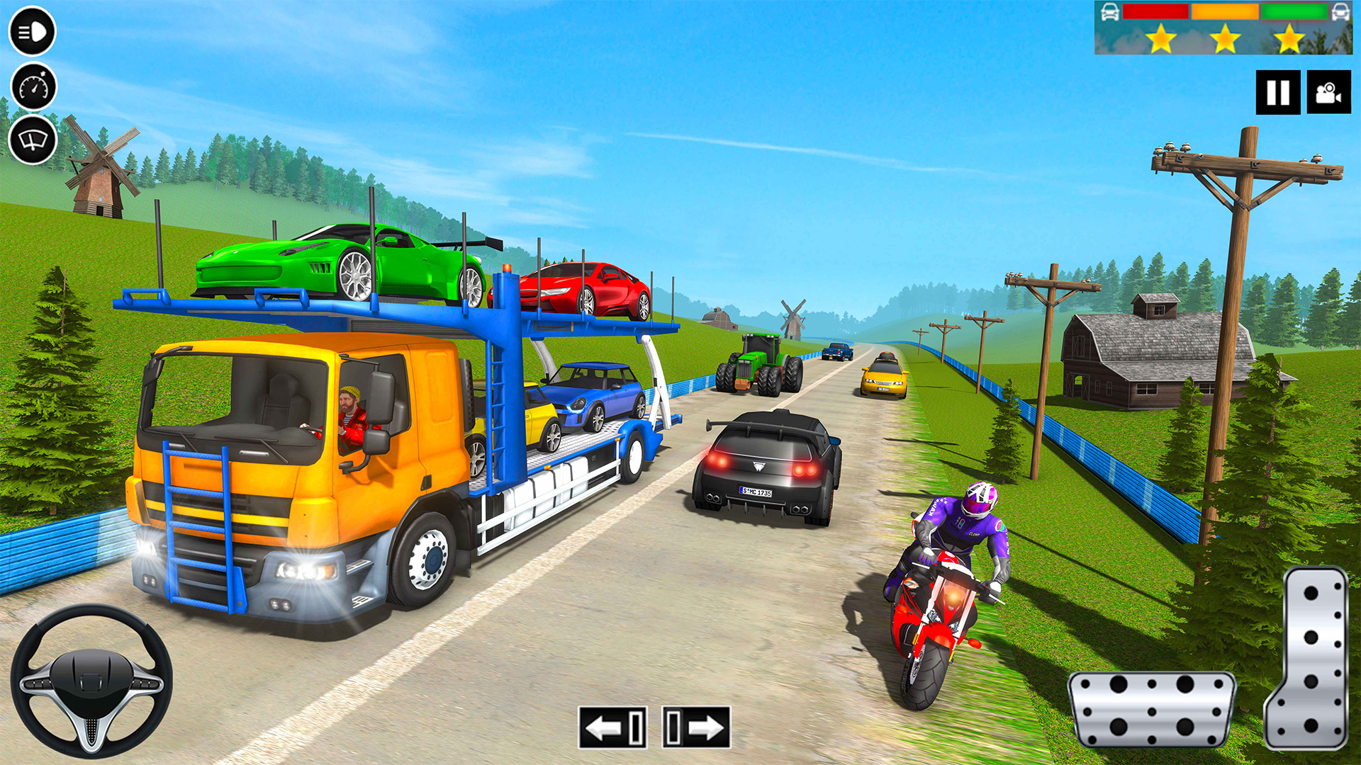 اسکرین شات 3 برنامه Car Transport Truck Sim 3D