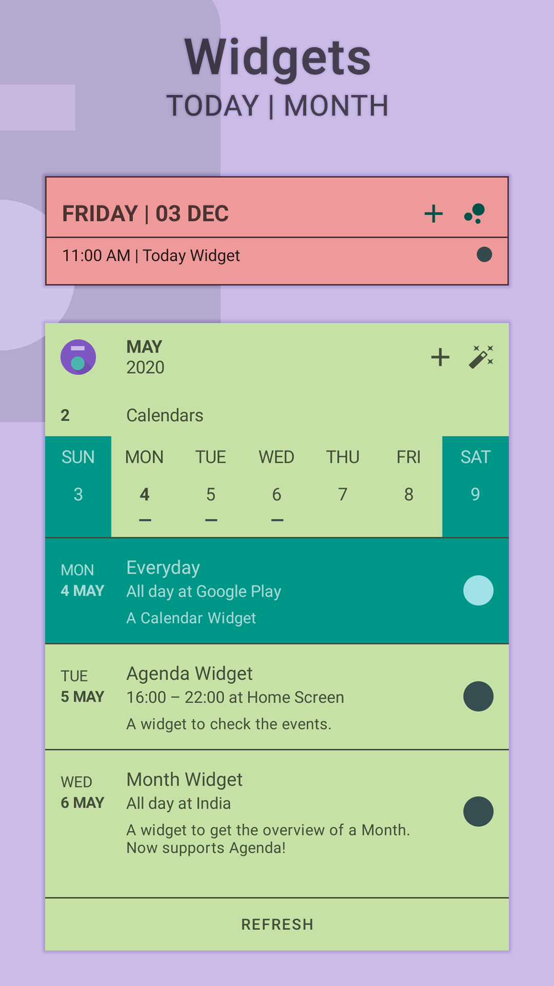 اسکرین شات 3 برنامه Everyday: Calendar Widget