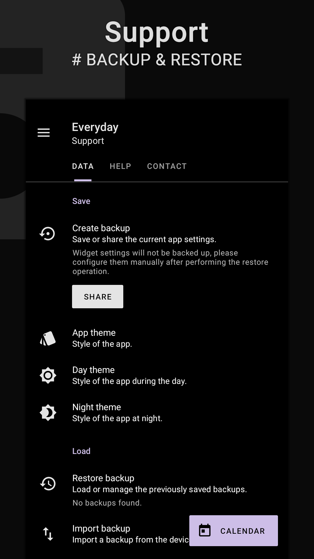 اسکرین شات 8 برنامه Everyday: Calendar Widget