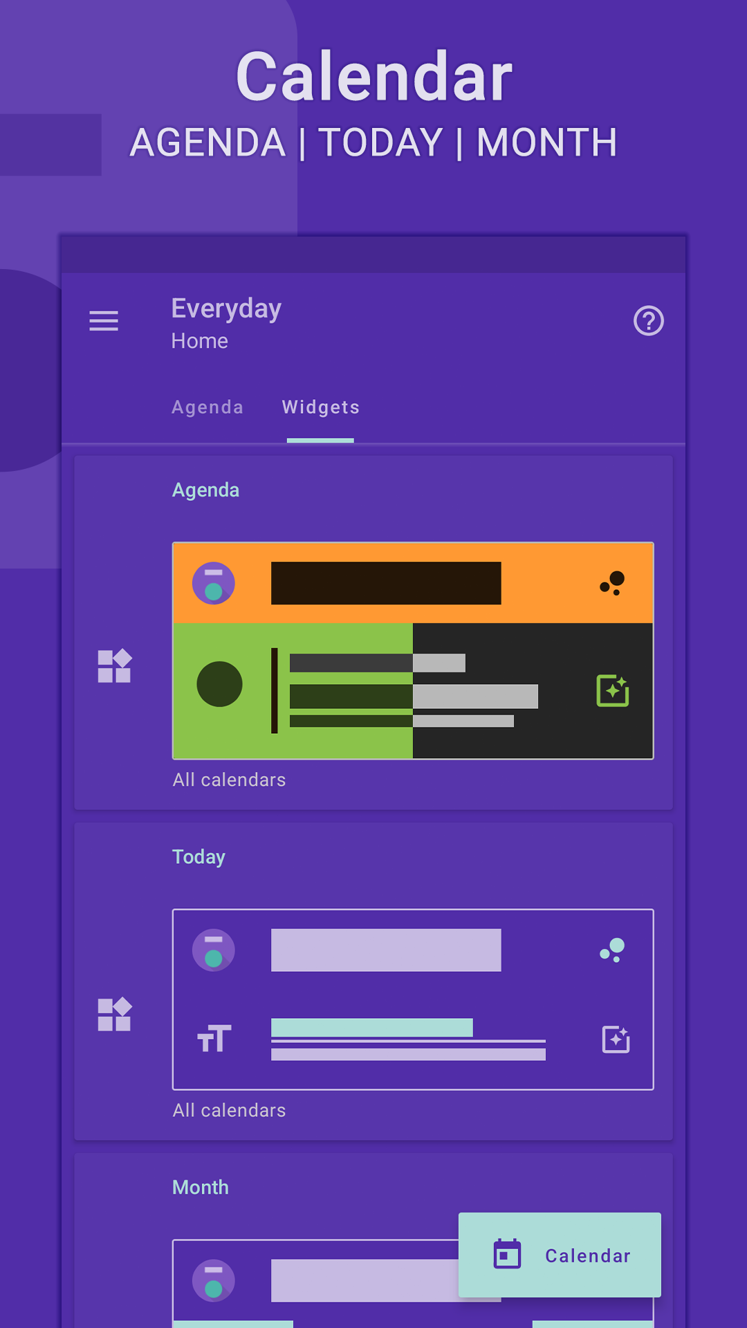 اسکرین شات 1 برنامه Everyday: Calendar Widget