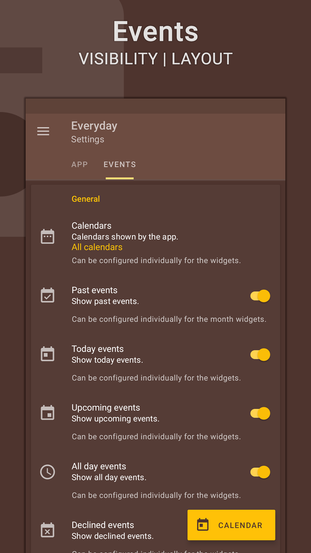 اسکرین شات 5 برنامه Everyday: Calendar Widget