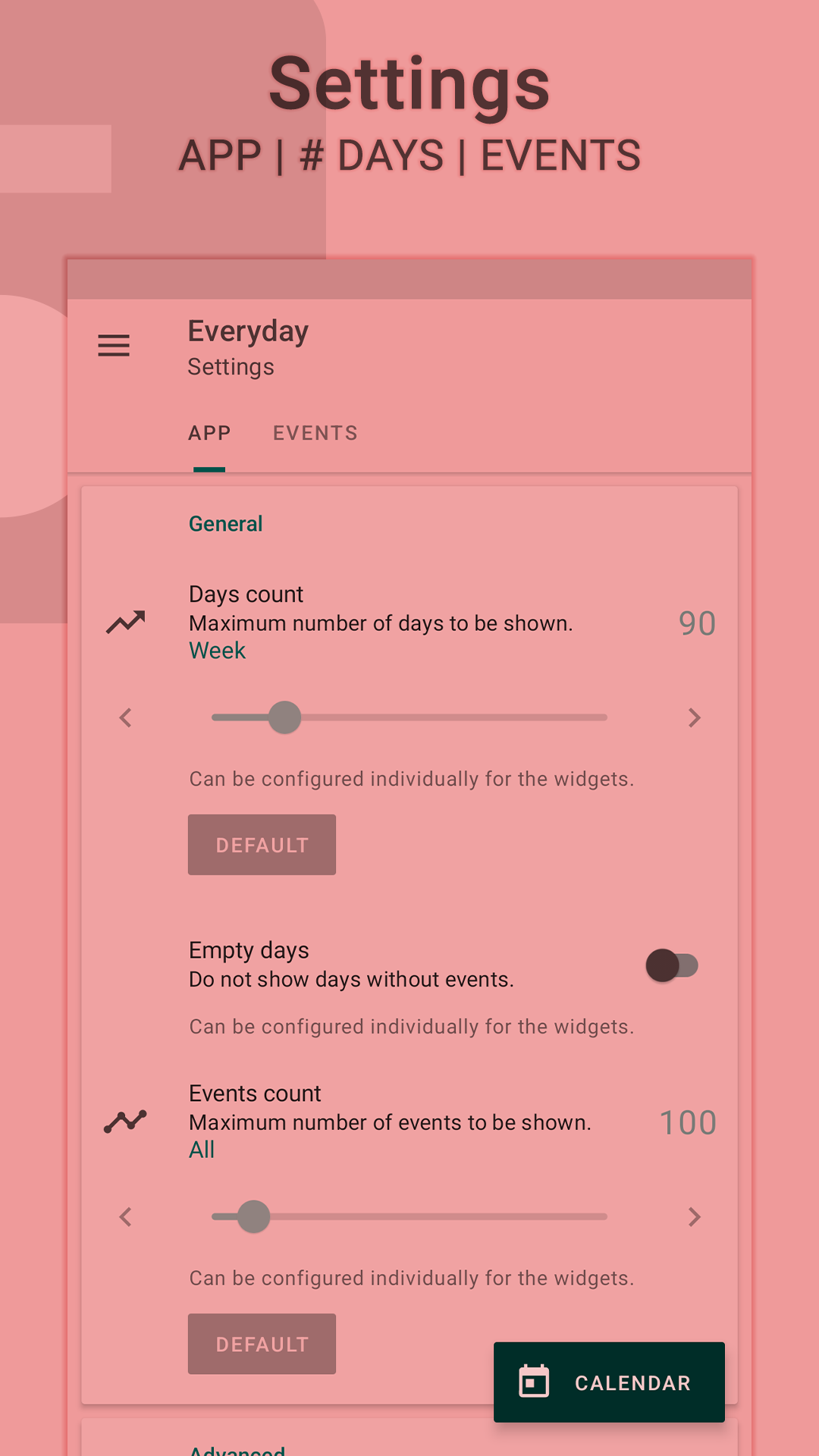 اسکرین شات 4 برنامه Everyday: Calendar Widget