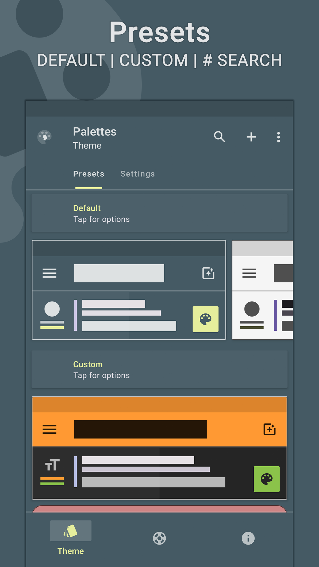 اسکرین شات 1 برنامه Palettes | Theme Manager