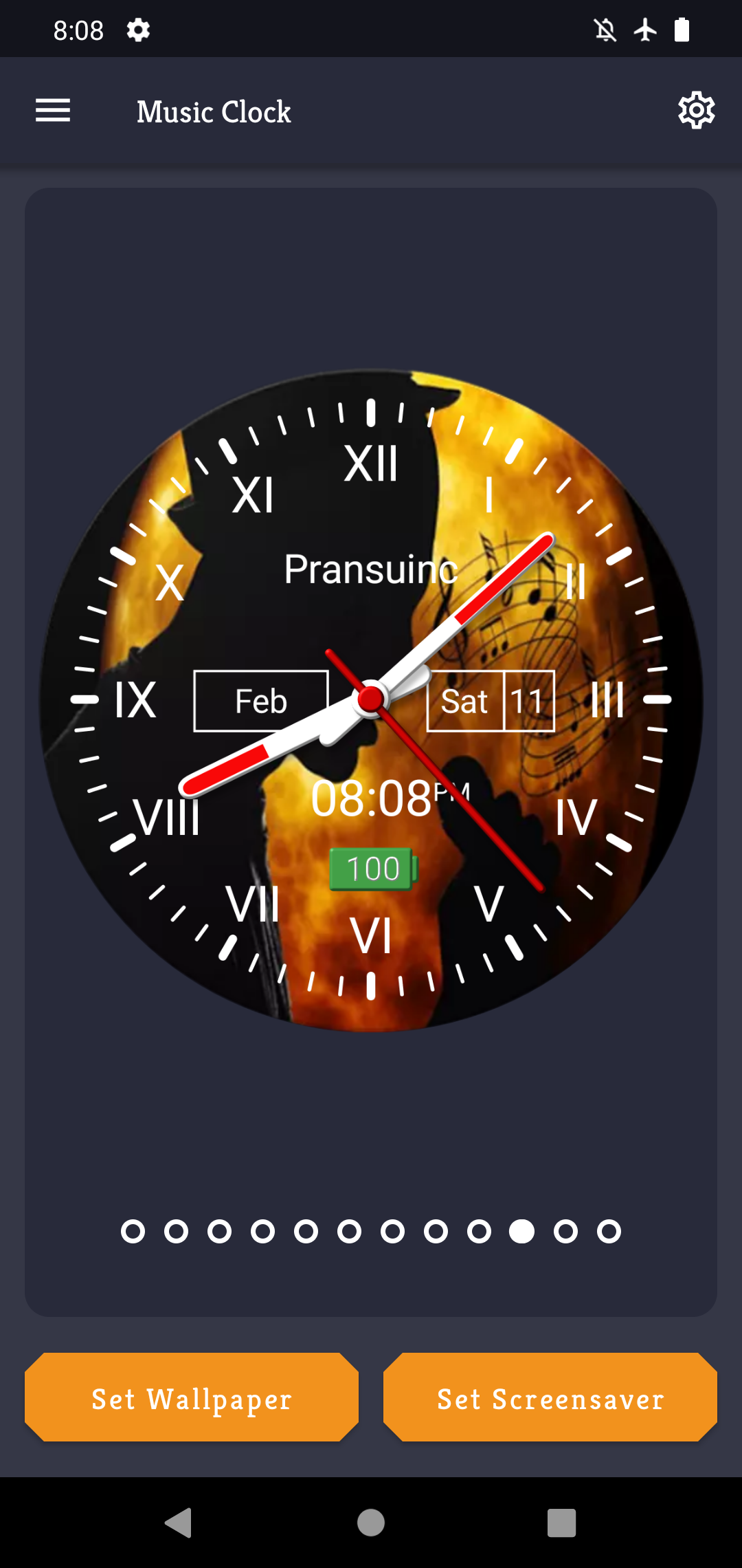 اسکرین شات 6 برنامه Music Clock Live Wallpaper
