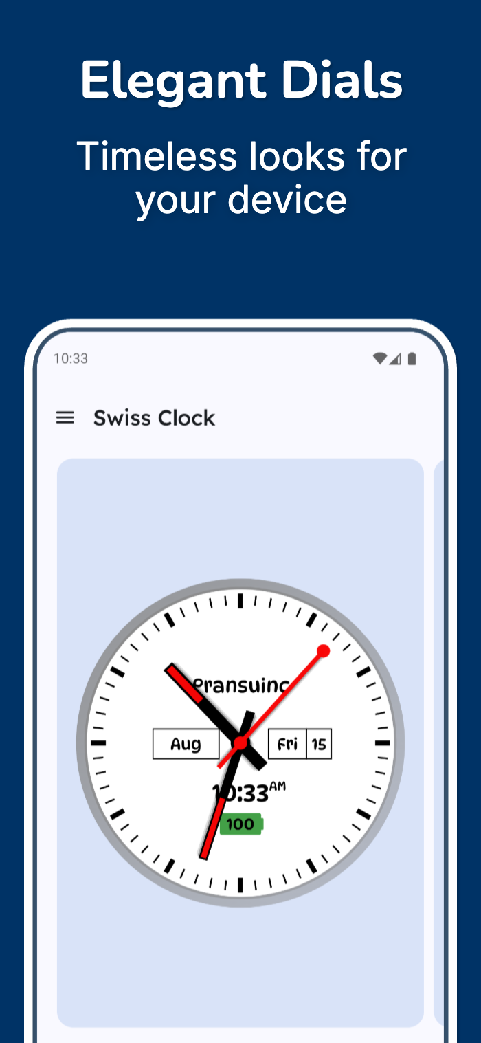 اسکرین شات 1 برنامه Swiss Clock