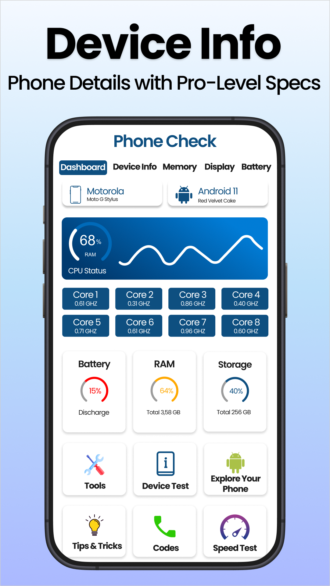 اسکرین شات 2 برنامه Device Info: Hardware & WiFi