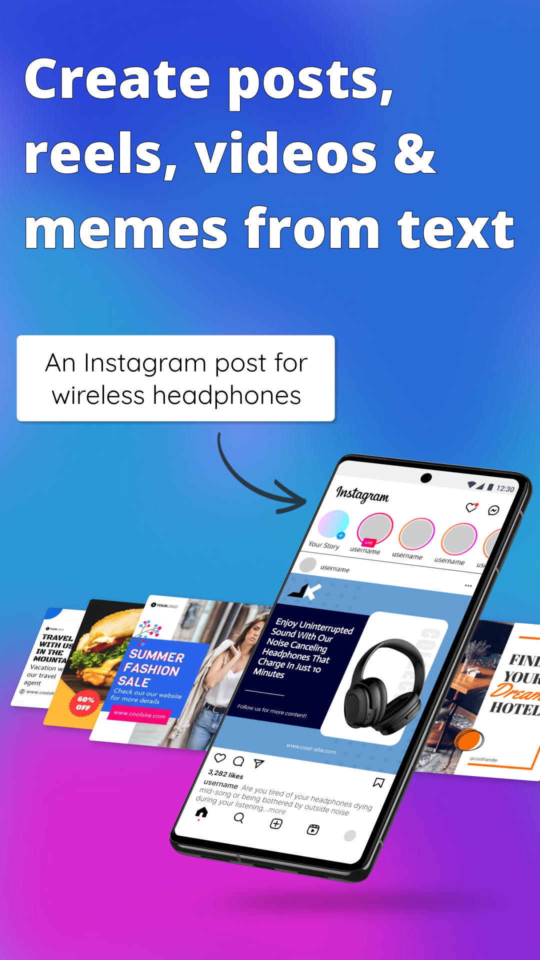 اسکرین شات 6 برنامه AI Social Post, Reel Maker