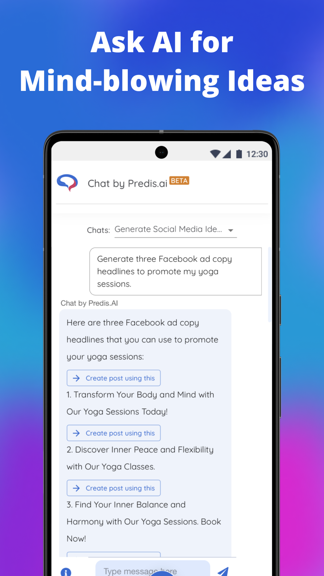 اسکرین شات 2 برنامه AI Social Post, Reel Maker