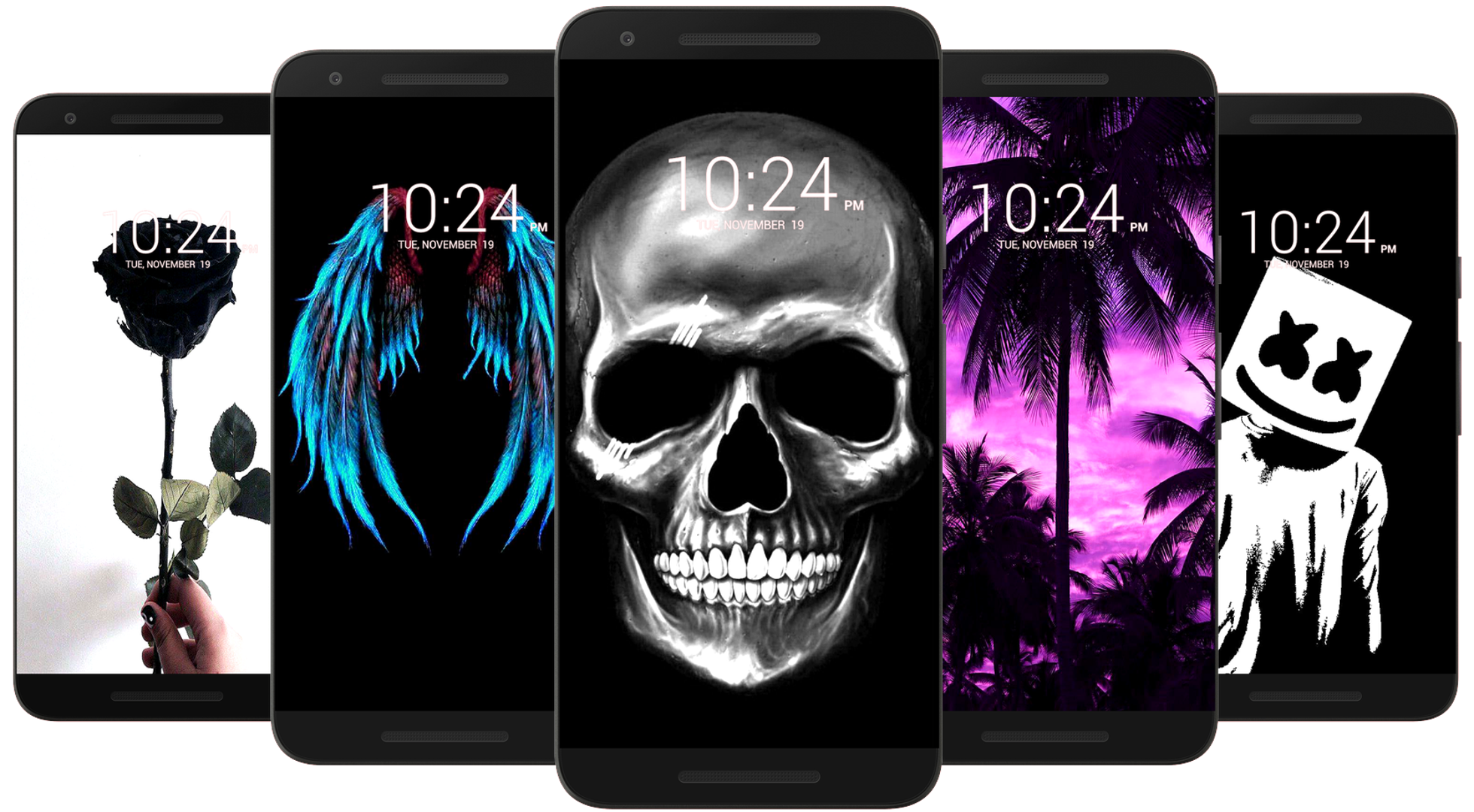 اسکرین شات 2 برنامه Black Wallpaper HD & 4K