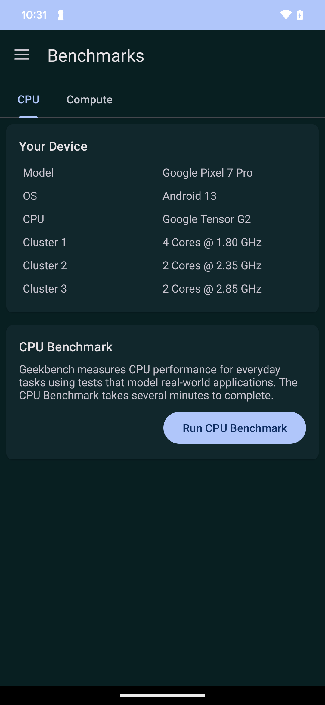 اسکرین شات 1 برنامه Geekbench 6