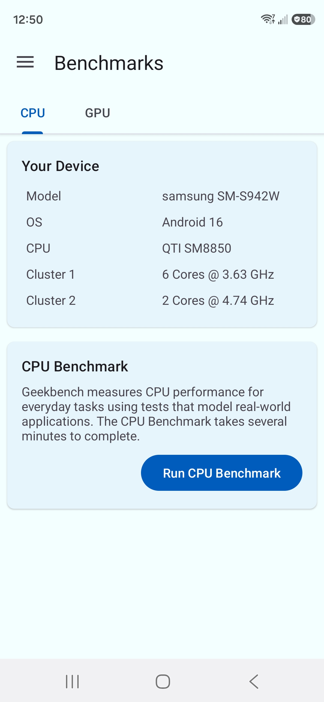 اسکرین شات 1 برنامه Geekbench 7