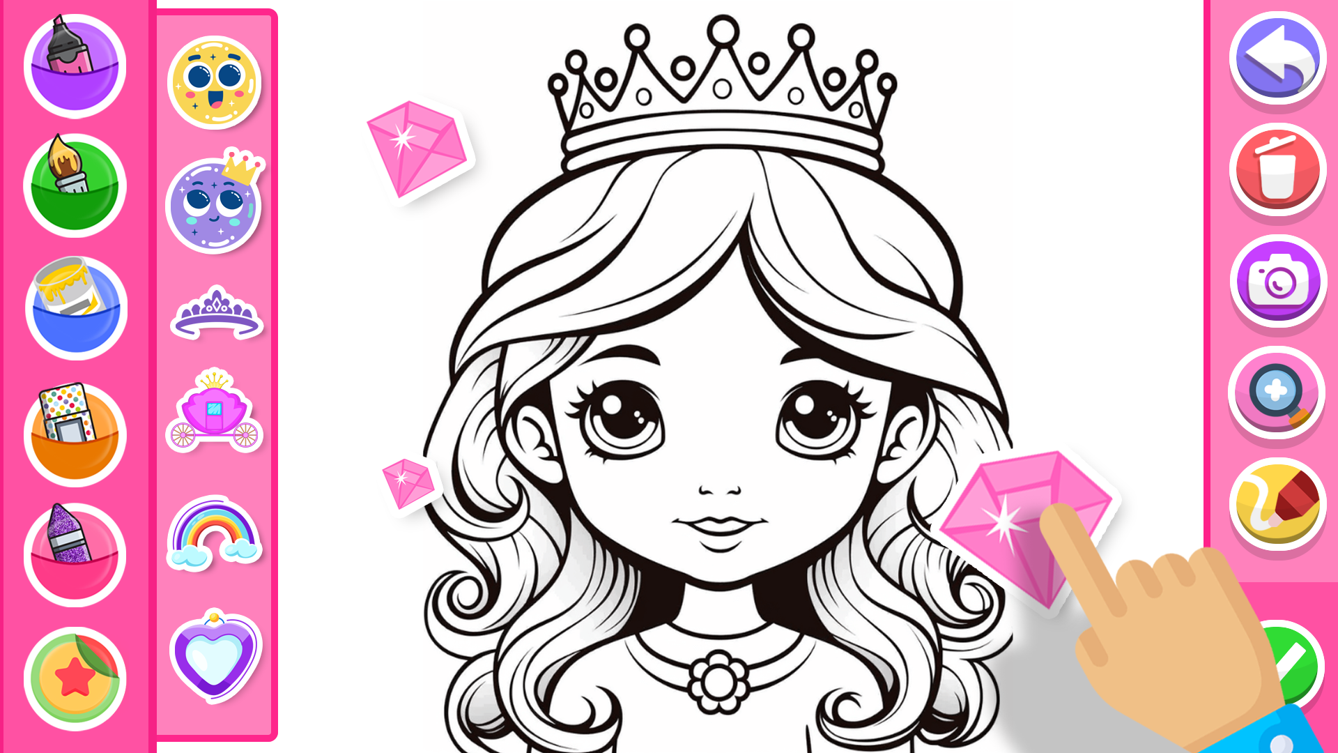 اسکرین شات 6 برنامه Princess Coloring Game Glitter