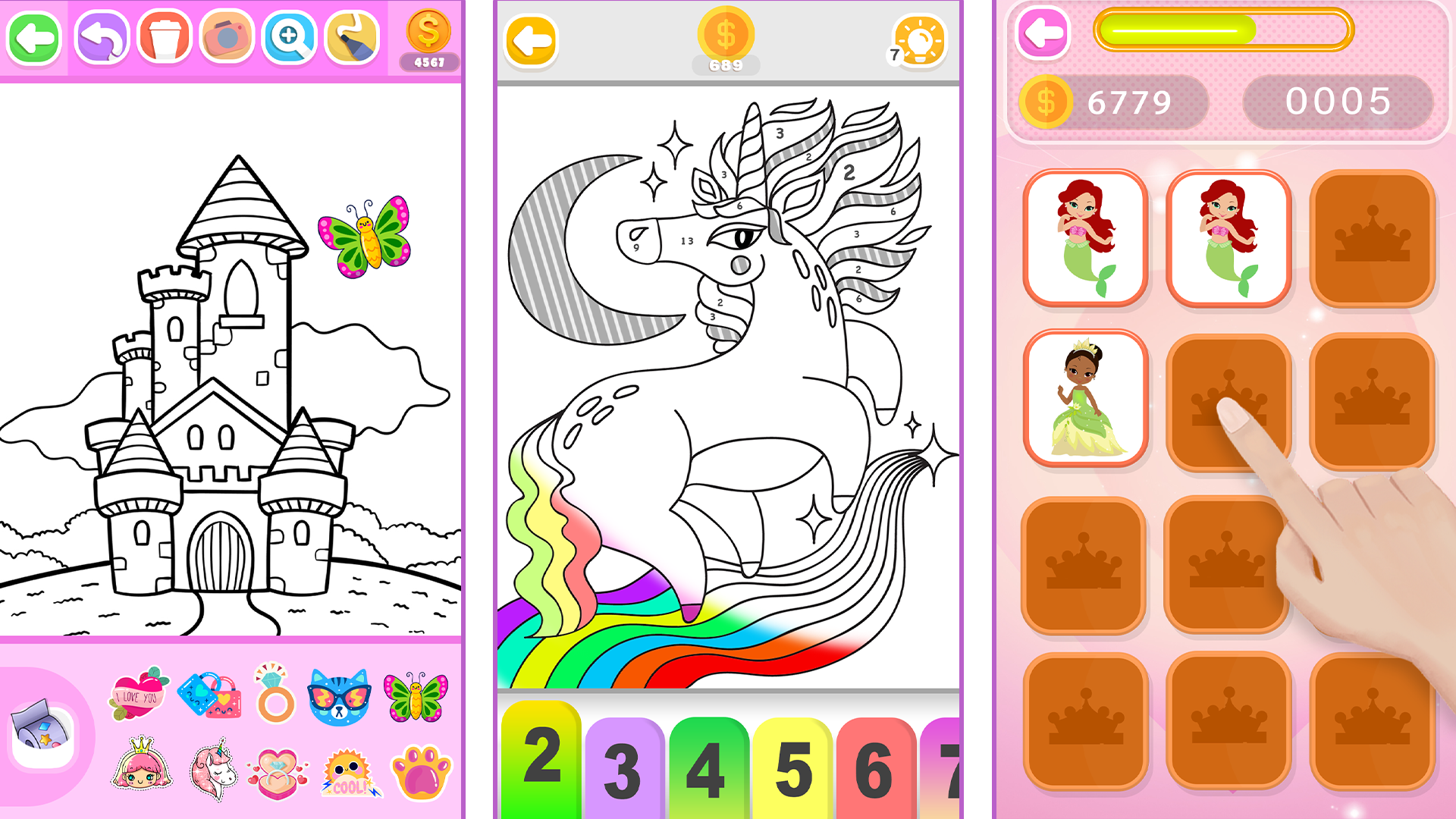 اسکرین شات 8 برنامه Princess Coloring Book Glitter