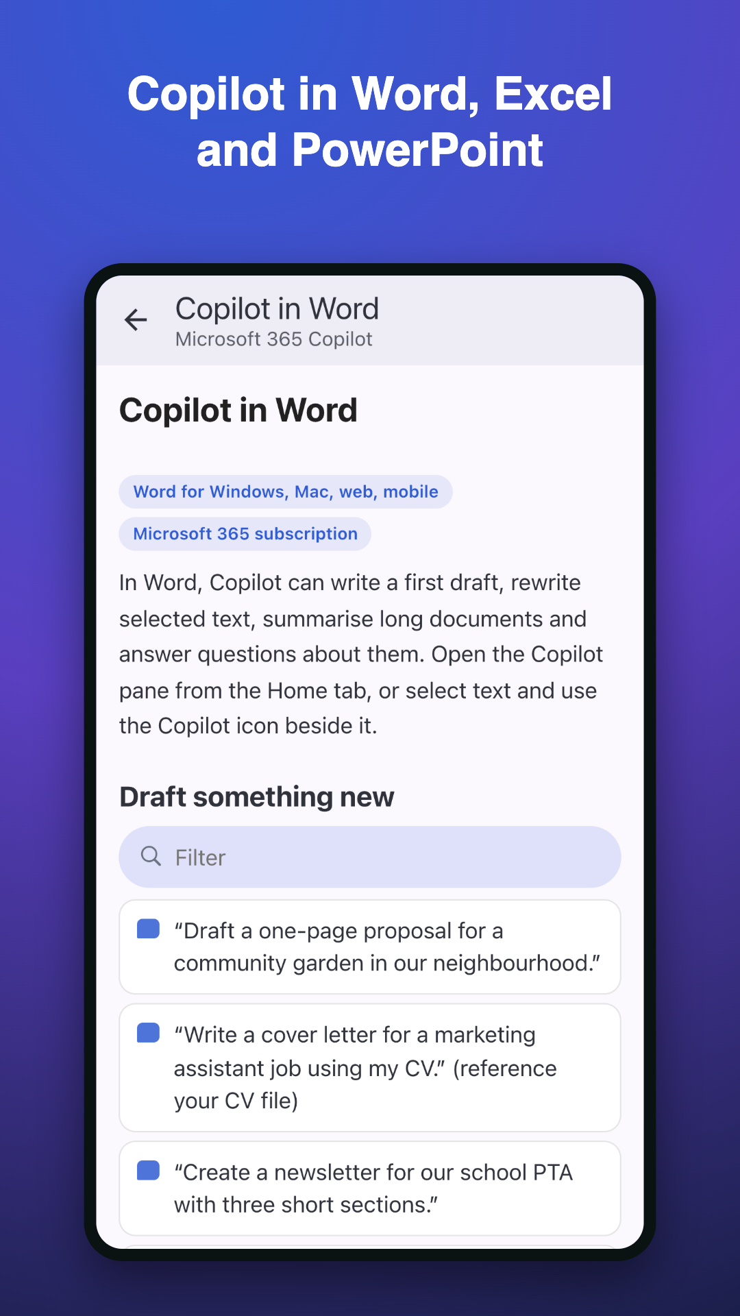 اسکرین شات 7 برنامه Commands & Prompts for Copilot