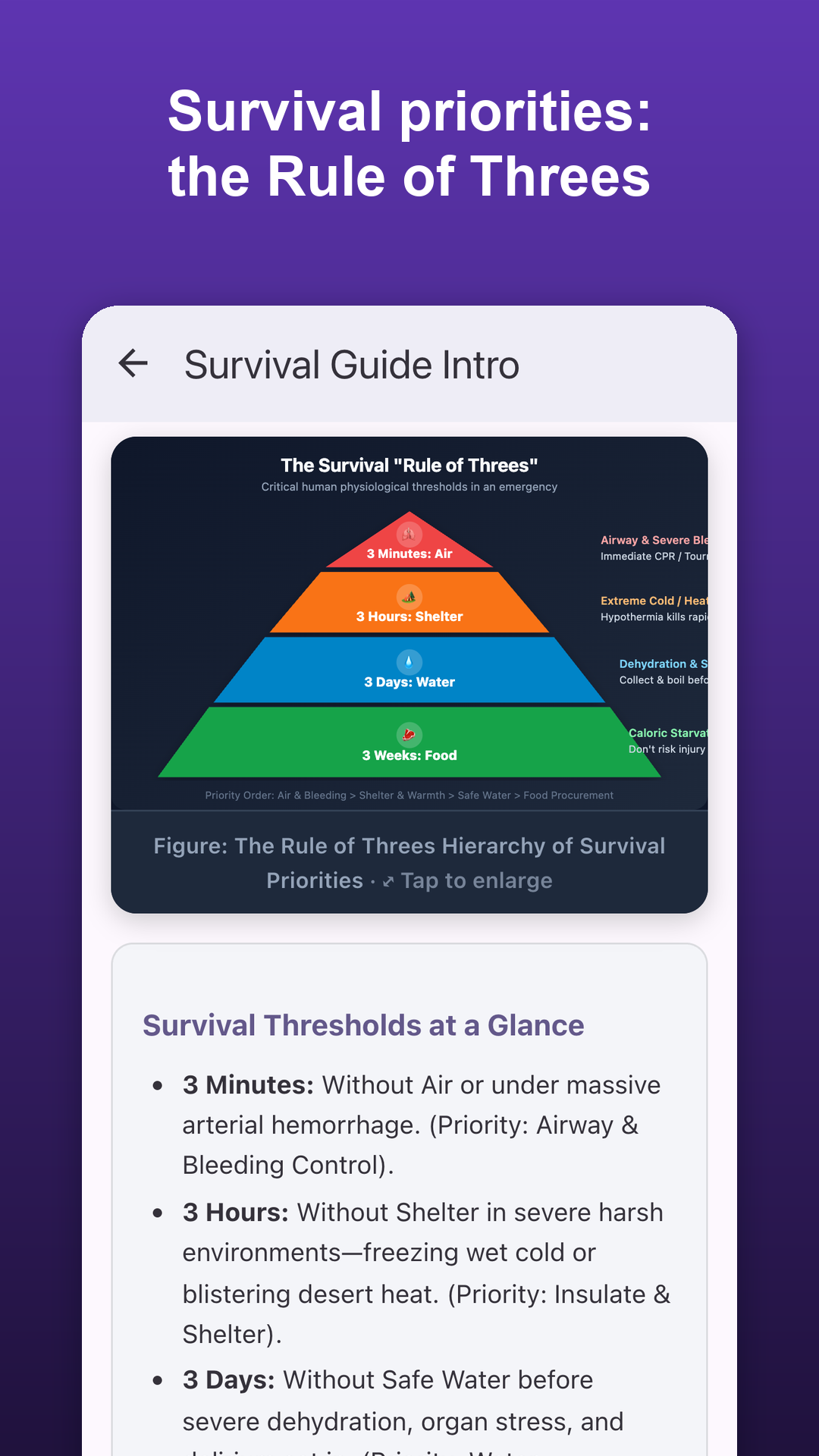 اسکرین شات 3 برنامه Survival Manual