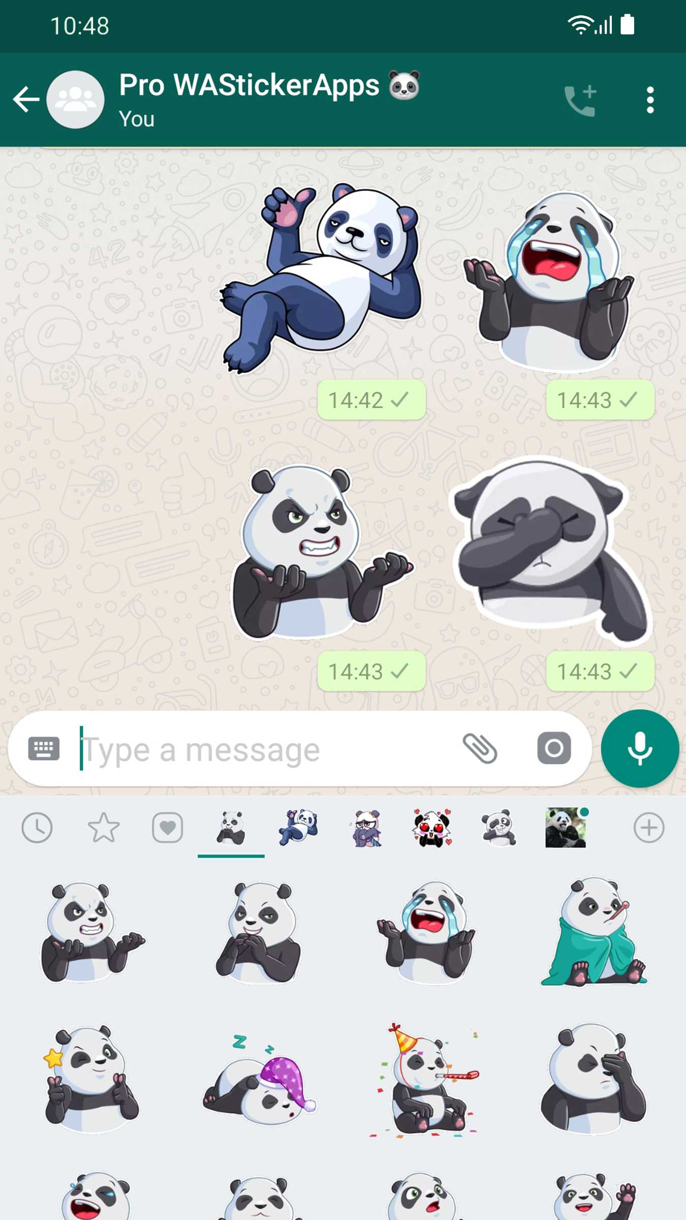 اسکرین شات 5 برنامه Funny Panda Stickers WASticker
