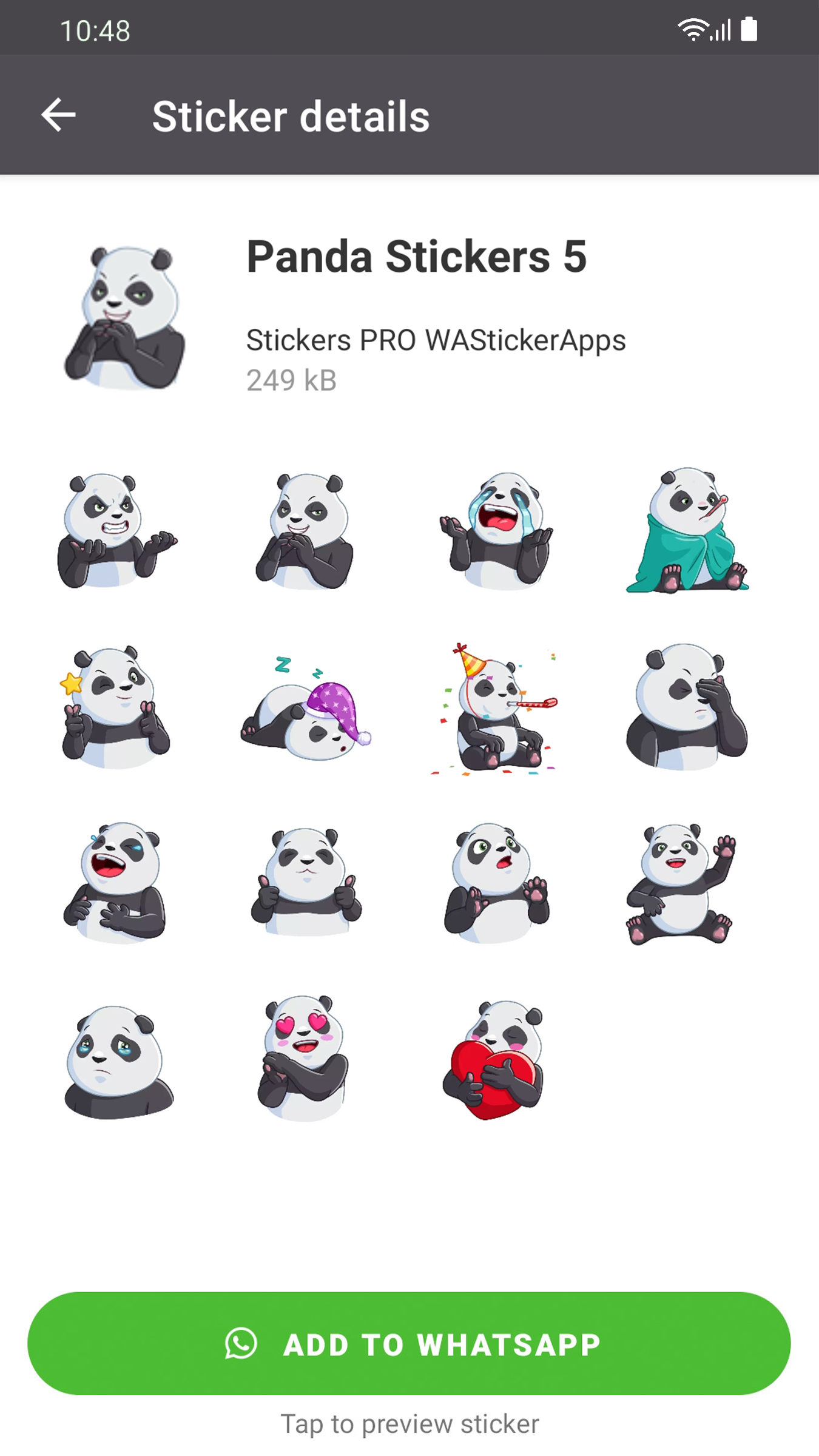 اسکرین شات 1 برنامه Funny Panda Stickers WASticker