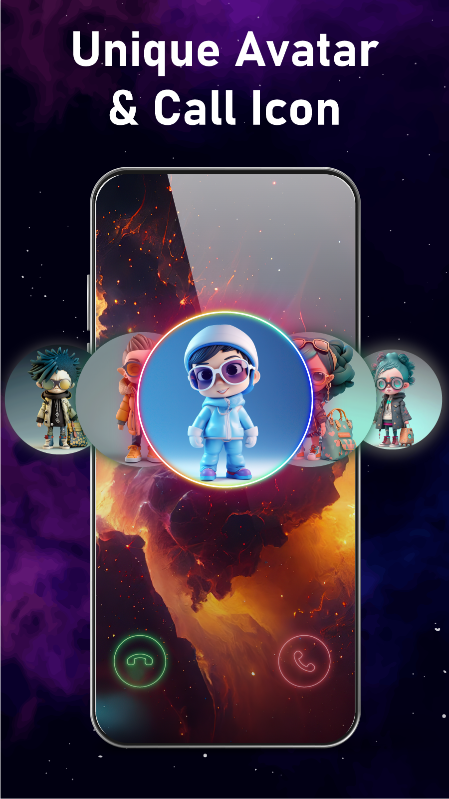 اسکرین شات 4 برنامه Call Color Themes: Call Dialer