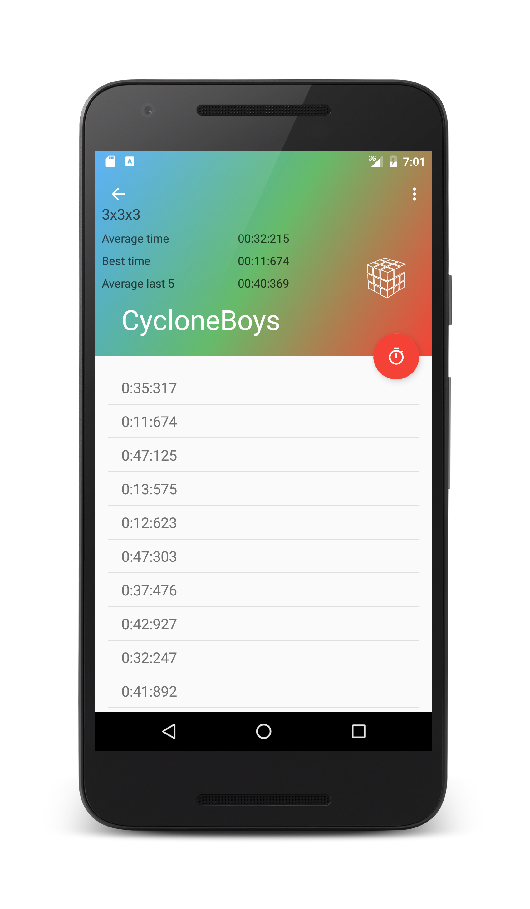 اسکرین شات 3 برنامه SpeedCube Timer - Rubik Chrono