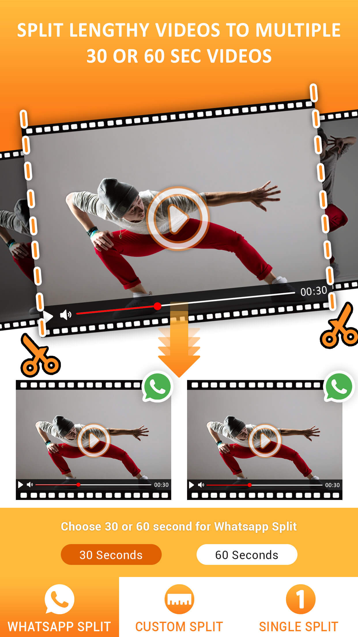 اسکرین شات 1 برنامه Video Splitter - Status Maker