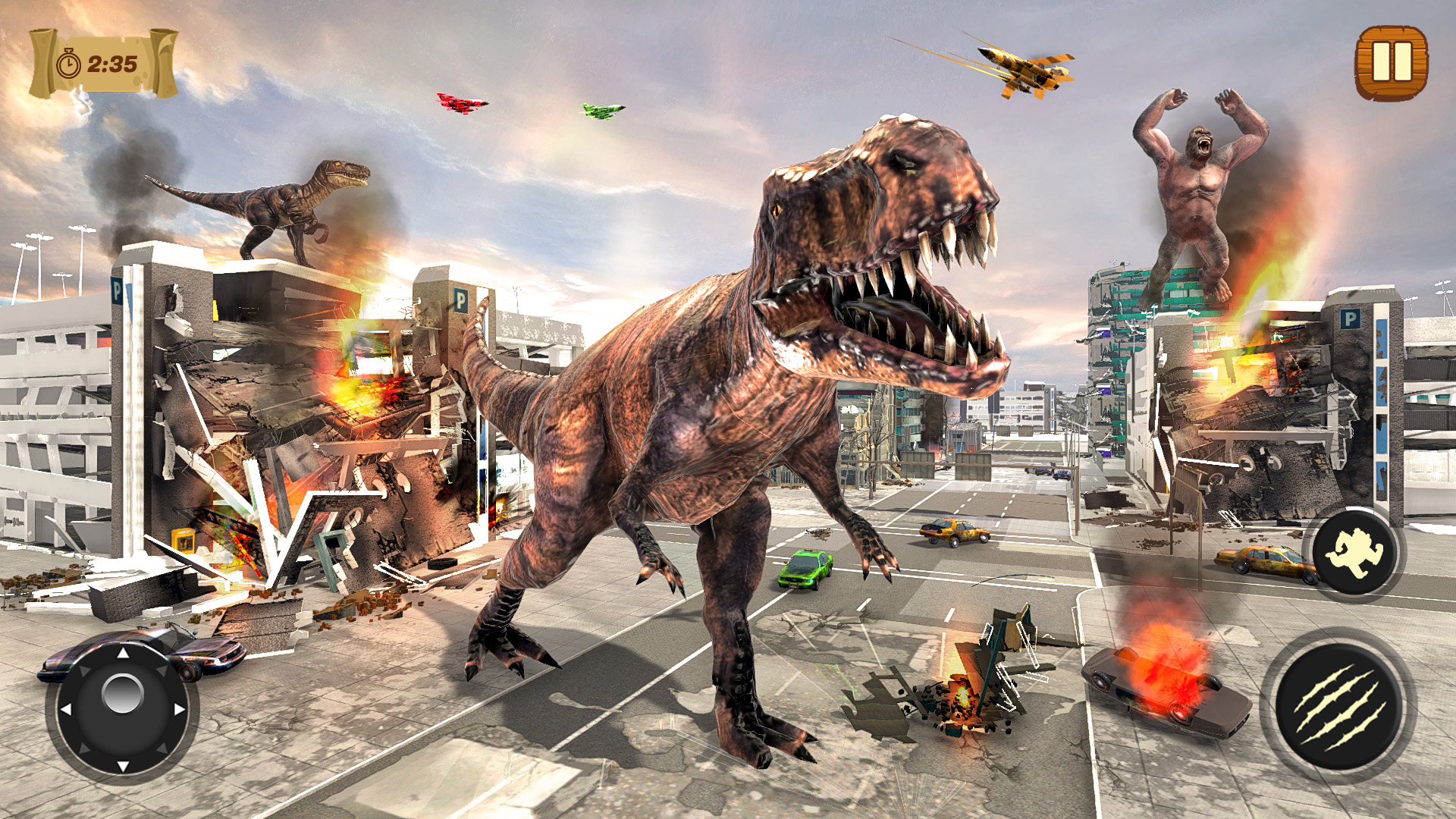 اسکرین شات 3 برنامه Dinosaur Rampage Attack Games