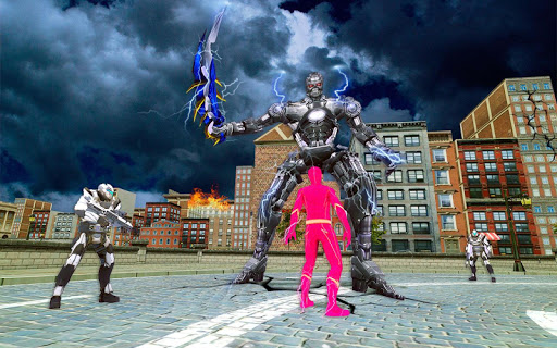 اسکرین شات 6 برنامه Tornado Bolt Light Speed Hero: Vegas Robot Crime