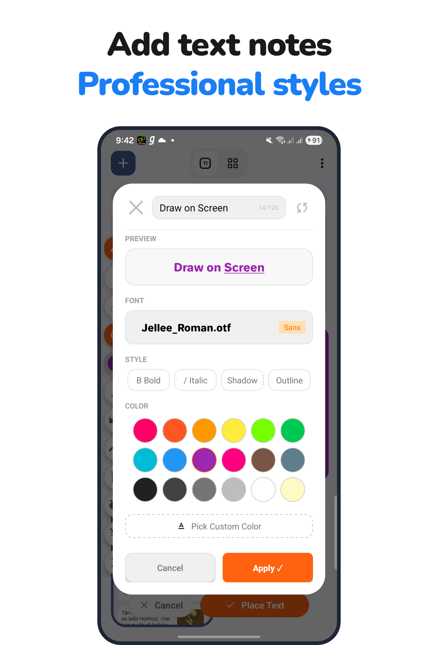 اسکرین شات 1 برنامه Draw anywhere on Screen AZDraw