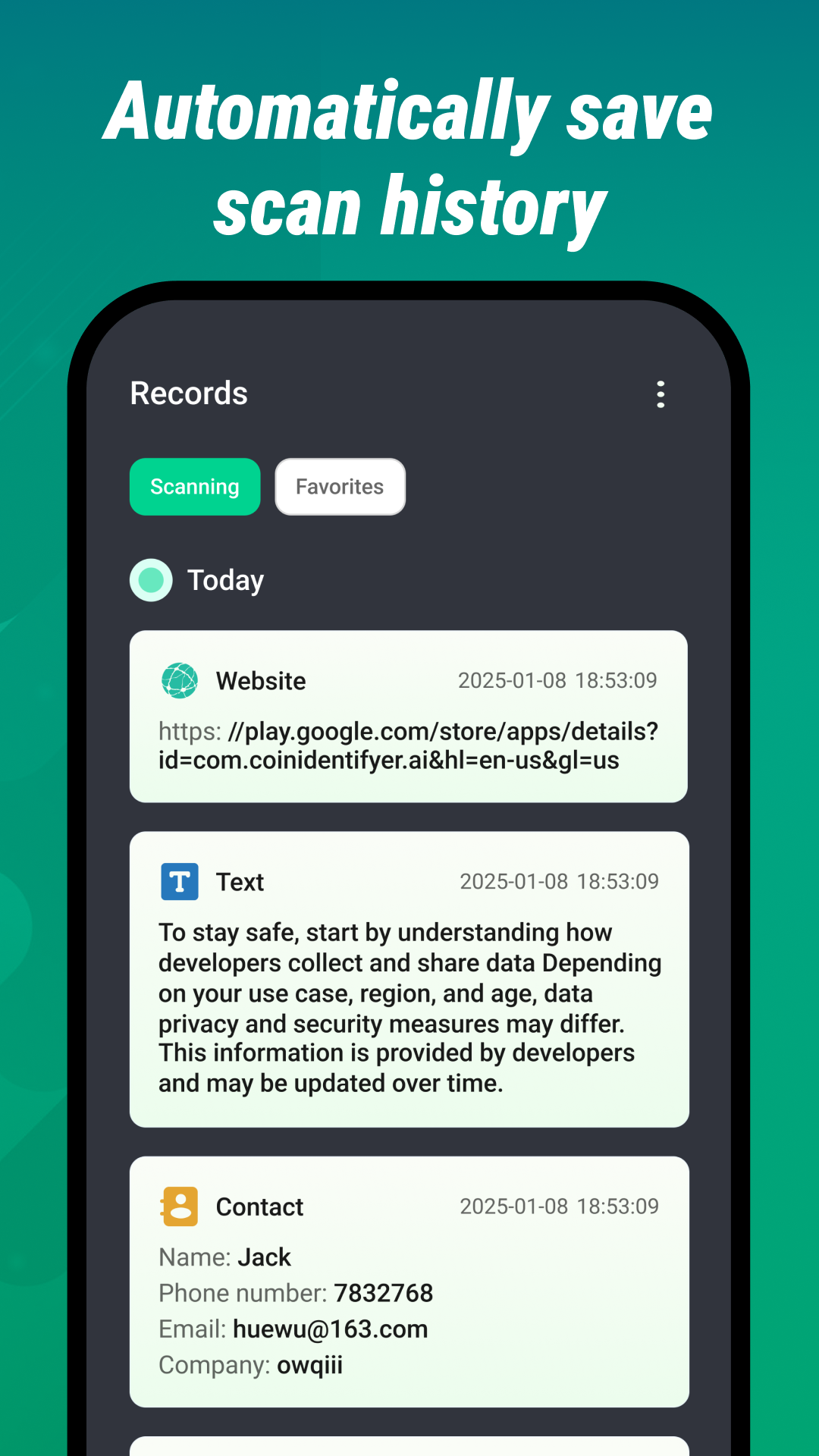 اسکرین شات 7 برنامه QR Code Scanner