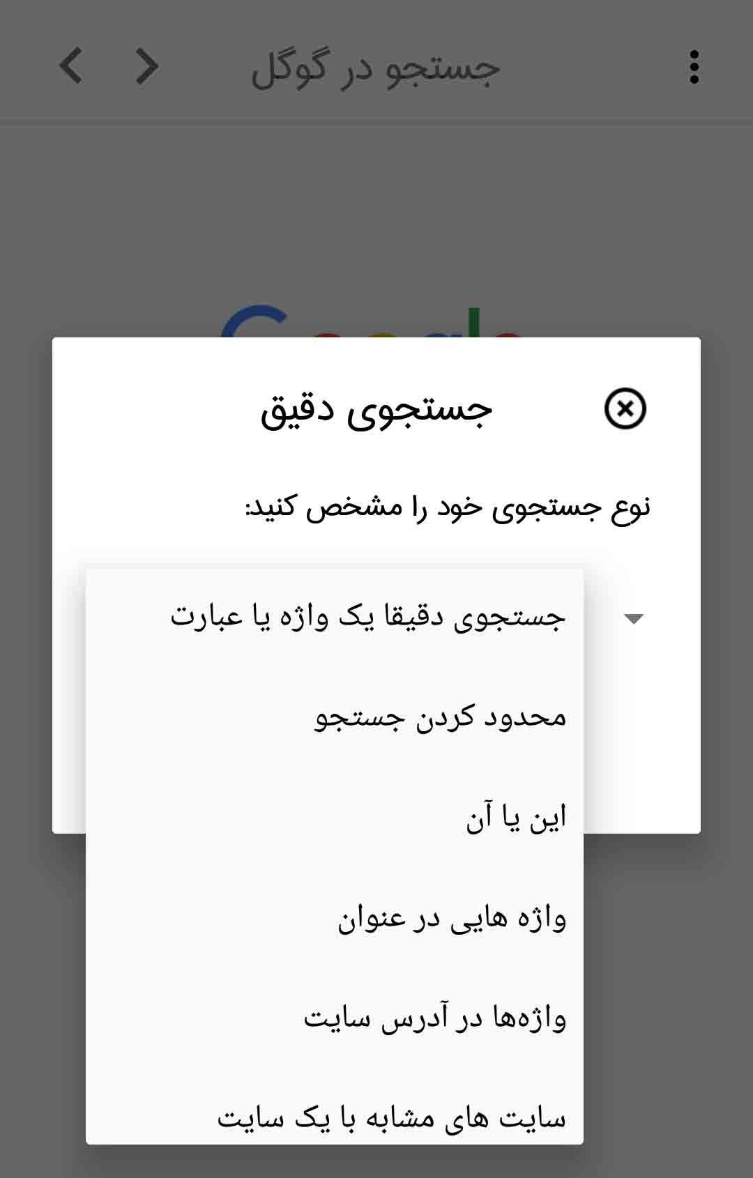اسکرین شات 5 برنامه جستجوی دقیق در گوگل