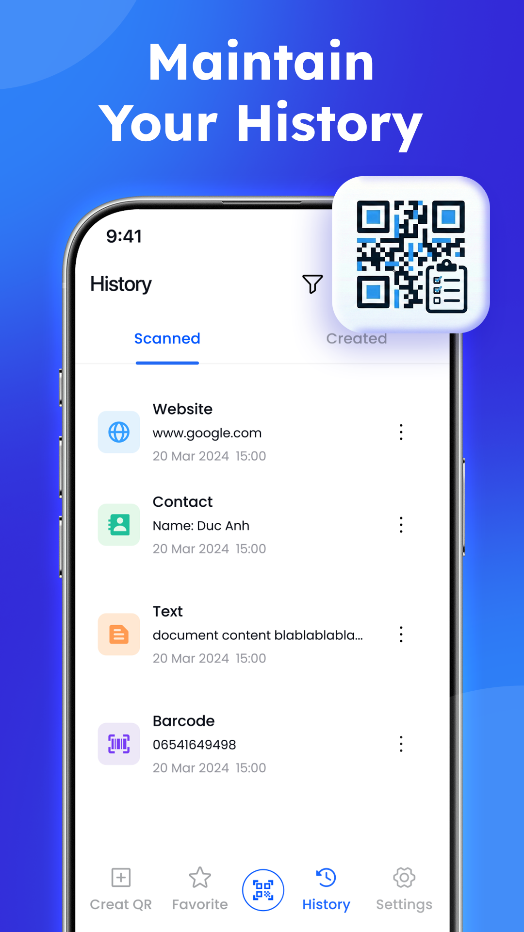 اسکرین شات 4 برنامه QR Code Scanner Barcode Reader